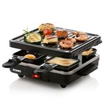 Domo DO9147G Raclette Grill, Alloy Steel, 600 W, Black