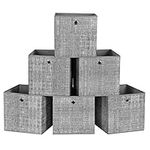 SONGMICS Collapsible Storage Boxes - Pack of 6 - Cubes, Bins, Baskets, Chests - Non-Woven Fabric, 30 x 30 x 30 cm, for Toys, Clothes, Grey Heather RFB02LG-3