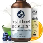 Foxbrim Naturals Bright Boost Premium Peptide Moisturizer for Face with Vitamin C & Superfruits | Daily Hydrating Face Lotion for Even Skin Tone | Anti-Aging Skincare for All Skin Types - 2 oz