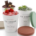ZICOTO Set of 3 Reusable Ice Cream Containers, 1 Litre - Perfect for Homemade Sorbet, Frozen Yogurt or Gelato - Stackable Storage Containers, Stickers and Lids
