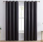 HLC.ME Laurance 100% Blackout Thermal Insulated Thick Window Curtains Bedroom Grommet Panels, Set of 2 (Jet Black, 52 W x 72 L)