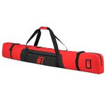 Tonesport Ski Bag for Air Travel - Padded Ski Bag - Waterproof and Fully Padded Snow Ski Bag for Flying - Up to 175 CM Skis - Dark Red