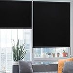 KCO Roller Shades for Windows Blackout Roller Shades Blinds, UV Protection Window Roller Blinds Room Darkening Shades for Bedroom, Kitchen and Living Room, 27" W x 72" L, Black