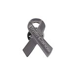 Brain Cancer Awareness Pin Gray Grey Ribbon Brain Cancer Survivor Jewelry Gray Awareness Ribbon Pins (Brain Cancer Pin)