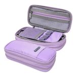 Wooum Expandable Pencil Pouch Big Pen Case Office College School Large Storage High Capacity Pouch Holder Organizer (Purple)