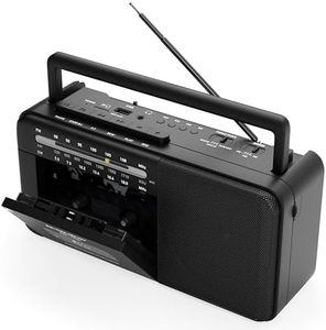 Audiobox RXC-15RBT Rechargeable Multi-Band Cassette Player with Bluetooth, AM/FM/SW, USB, and AUX Input – Vintage Portable Boombox