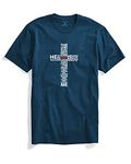 ADRO Men's God Printed Cotton T-Shirt (RNR-M-GOD-SB_Teal_3XL)