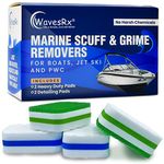 WavesRx Marine Grime & Scuff Remover Pads (Boat Erasers) | Cleaning & Polishing Sponges for Boats and Jet Skis | Remove Dirt, Deck Marks, Scratches & Black Streaks | Improved Strength & Higher Density