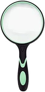 Large Magnifying Glass 10X Handheld Reading Magnifier for Seniors & Kids - 100MM 4INCHES Real Glass Magnifying Lens for Book Newspaper Reading, Insect and Hobby Observation, Classroom Science (Green)