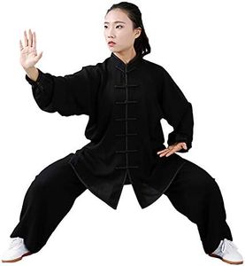 Ropa de Tai Chi con Unisexo Gong Fu Artes Marciales Trajes de Artes Marciales Ropa Completa Tops y Pantalones Delgado y Transpirable