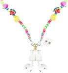 Magnetic Anti-Lost Airpods 2 3 pro Strap Holder String ，Rainbow Fruit Acrylic Colorful Beads Women’s Chain Necklace Leash String for Airpods Pro 1 2 Length: 27.5”