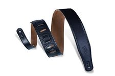 Levy's Leathers M26GF-BLK 2.5-inch Strap with Garment Leather Top,Black