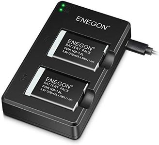 ENEGON NB-13L Replacement Lithium Battery Pack(2 Packs) and Dual USB Charger for Canon PowerShot G5X,G7X, G7X Mark II,III,SX720 HS, SX730 HS, SX740 HS, SX620 HS, G1X Mark III,G9X, G9X Mark II Cameras