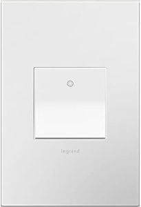 Legrand adorne 20A 4-Way Paddle Switch in Gloss White Finish with Matching Wall Plate, ASPD2042W4