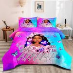Black Girl Magic Comforter Set Queen,Bed Comforter Sets for Girls,African American Black Girl Bedding Set Bedroom Decor Afro Princess Melanin Bedspreads Quilt Black Girl Bed Set