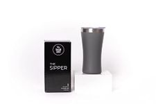 The Sipper: Tequila tumbler, perfect for drinking Tequila, Whiskey or favorite spirits, 5 oz insulated stainless steel with lid, unique Tequila gift and Whiskey gift, gift for men, shot glass (Gray)