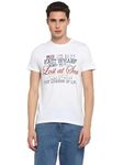 AMERICAN CREW Printed Round Neck T-Shirt for Men (AC1451-M_White)