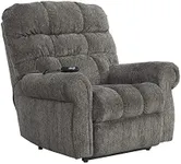 Signature Design by Ashley 9760112 Ernestine Power Lift Recliner Dual Motor Design Polyester Upholstery Contemporary Slate