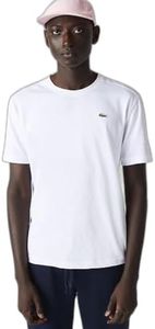 Lacoste Men's Basic Crew Neck Sport Tee, White, Medium