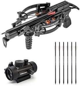 BALLISTA Hunting Bundle: BAT Reverse Draw Compound Mini Crossbow, Small Crossbow for Fishing and Target w/Red Dot Sight & 6 Hunting Sting Bolts 13