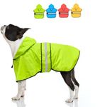 Candofly Dog Raincoat Hooded Poncho - Adjustable Waterproof Dog Rain Jacket Lightweight Reflective Dog Rain Coat Pet Slicker for Small Medium Large Dogs (Medium, Green)