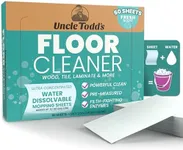 Uncle Todd's Ultra Concentrated Floor Cleaner For Mopping: 60 Natural, 100% Dissolvable Sheets for Mopping – Hardwood & Wood Floor Cleaner with Filth-Fighting Enzymes, Plastic-Free Packaging