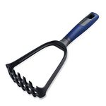 Tasty Everyday Potato Masher & Spaghetti Spoon, 2in1 Utensil, Multifunctional Masher Tool & Serving Spaghetti Spoon, Cooking Utensil with Soft-Touch Handle, 29x11x8cm, Colour: Dark Blue,Grey