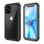 eNICER 360 Degree Full Body Protection Case for iPhone 12 Series 5.4 Inch/ 6.1 Inch Rugged Frame Shockproof Protective Cover, Built-in Screen Protector Supporting Wireless Charging (6.1 inch)