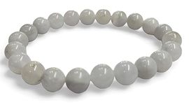 rocksmins Moon Stone Bracelet Natural Original Crystal Certified Real Stone Reiki Crystal Healing Love Positive Energy Attraction Stylish for Men Women Boy Girl Unisex 8mm Beads Stretchable