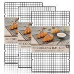 Pleafind Black Cooling Rack Set of 3 Pieces, 15.83 x 9.8 Inches Heavy Duty Wire Rack with Stainless Steal, Cooling Rack for Baking, Roasting, Grilling, Oven and Dishwasher Safe