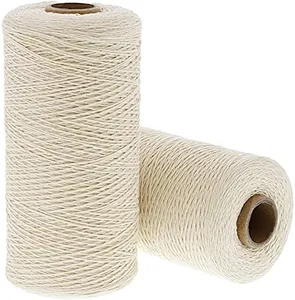 2 Pack Ivory Cotton Loom Warm Thread Rolls, 800 Yards Each