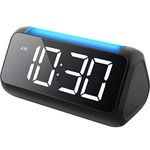 Digital Alarm Clock for Bedrooms, Netzu Bedside Alarm Clocks with 8 Color Night Light, Large LED Display, Dual Alarm, Dimmer, USB Charger Port, Clock for Kids,Teens, Seniors (Upgrade) (Black)