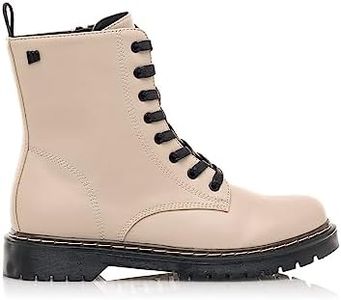 MTNG Botines Planos Mujer Botines Planos Calm 50192 Mujer | Botines Planos Casual | Cierre con Cremallera | 55338 | Vanilla CREMA2