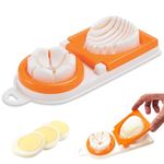 2 in 1 Egg Slicer,Egg Cutter with Stainless Steel for Evenly Slicing Boiled Eggs Ham