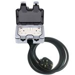 Outdoor Socket,Double Outdoor Socket, Outside Plug Socket, ip66 Waterproof 30m Extension Lead Socket