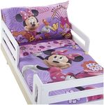 Disney 4 Piece Minnie's Fluttery Friends Toddler Bedding Set (Lavender)