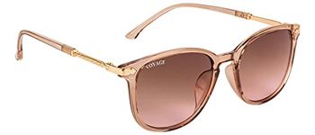 Voyage UV Protected Rectangular Women Sunglasses - (A3046MG3181 | Brown & Pink Lens | Black Frame)