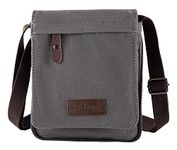 Sechunk Small Vintage Canvas Messenger Cross body bag Shoulder bag (s_Grey, small)