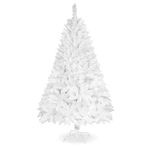 Sibosen 5 ft/6 ft/8 ft Artificial Christmas Tree, Flocked Christmas Tree w/Folding Metal Christmas Tree Stand, Xmas Pine Tree for Indoor Outdoor Holiday Decoration, Easy Assembly (White, 6 FT)