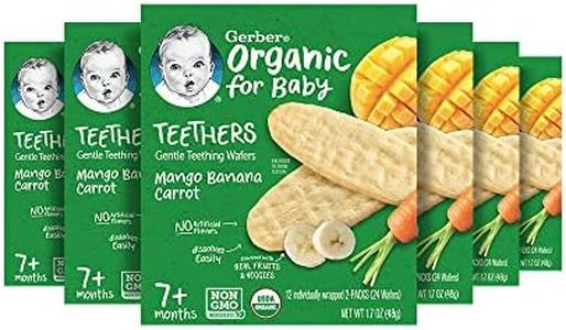 Gerber Snacks for Baby Teethers, Organic Gentle Teething Wafers, Mango Banana Carrot, 1.7 Ounce (Pack of 6)