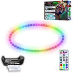 UltraHoop Remote LED Hoop - Wireless Control 60 Color Changing LED Lights w/ 300+ Modes & Patterns - Rechargeable Battery, HDPE Collapsible, Advanced to Beginner Hoola Hoops - 34” x 3/4" OD - UltraPoi