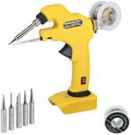 Cordless Soldering Iron Kit for Dewalt 20V MAX Battery, Soldering Iron Gun for Jewelry Making, 60W Welding Tool Automatic Feed with 2pcs 50g 0.04" Solder Wire & 5pcs Soldering Iron Tips