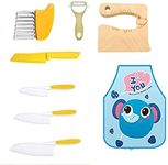 8 PCS Kids Cooking Cutter Set, Montessori Kitchen Tools Safe Cutting Veggies Fruits, Toddler Kitchen Cutter Set for Toddlers, Chopper, Cutting Fruit and Vegetable