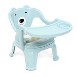 SMILE BABY Baby Chair for Kids Study Table Chair with Cushion Seat, Removable Food Tray & High Backrest, Booster Seat for Baby, Home School Kids Chair for Toddlers (Blue-1)