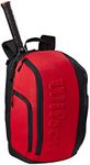 WILSON Clash V2 Super Tour Tennis Backpack - Red/Black, Holds up to 2 Rackets