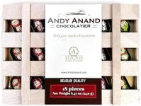 Andy Anand Chocolatier European liqueur Flavored Dark Chocolate Bottles - Filled with Top-Shelf Liquor, Gluten Free Assorted Liquor Flavors, Liqueur Center Filled Chocolate in Wooden Gift Box (18Pcs)