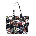 Floral Tote Water-resistant Large Shoulder Bag for Shopping School Work College Yoga Travel Beach Daily Use with Multi Pockets (white orchid)