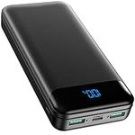 Enerwow Power Bank-30000mAh Fast Charging Portable Charger, Powerbank with USB C Input/Output, Large Capacity Mobile Phone Battery Pack with LED Display Compatible with iPhone, Samsung, Huawei