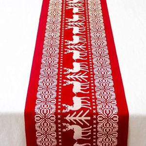 Christmas Table Runners, Christmas Tree Deer Table Runners Printed Linen Xmas Table Linens for Christmas Table Decoration Home Party Tablecover Decor(28 * 270cm)