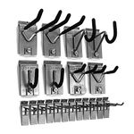 Proslat 11004 1/8-Inch Backplates Steel Hook Kit Designed for Proslat PVC Slatwall, 20-Piece, Silver